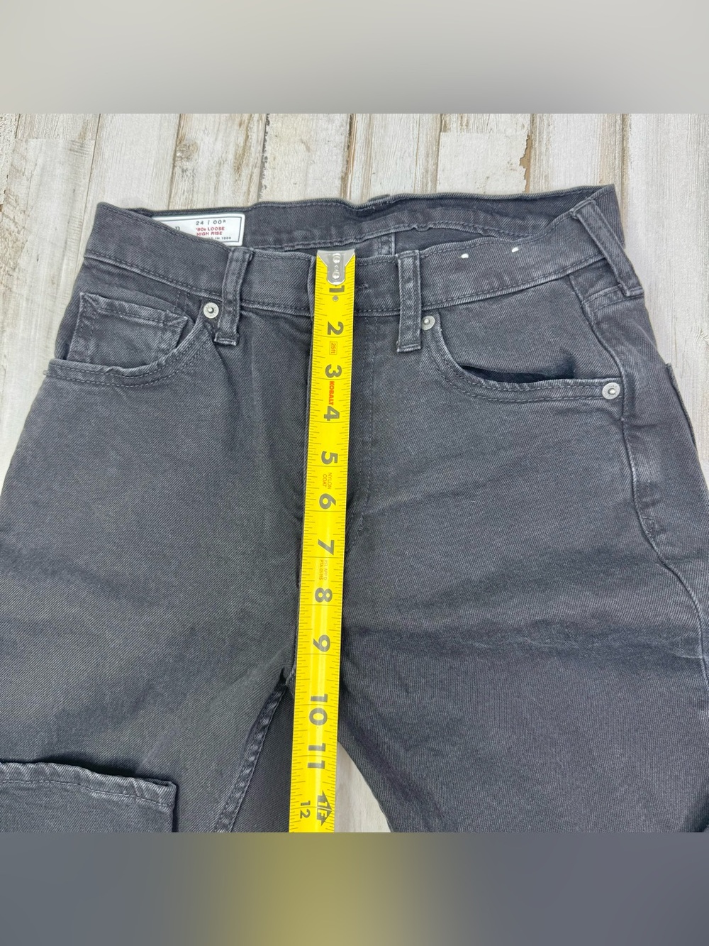 Gap 90s Loose High Rise Jeans Womens 24/00R (26x30) Black Denim - Picture 7 of 11